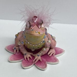 A Leap of Faith Margaret Le Van Pink Frog Figurine Hamilton Collection - AS IS